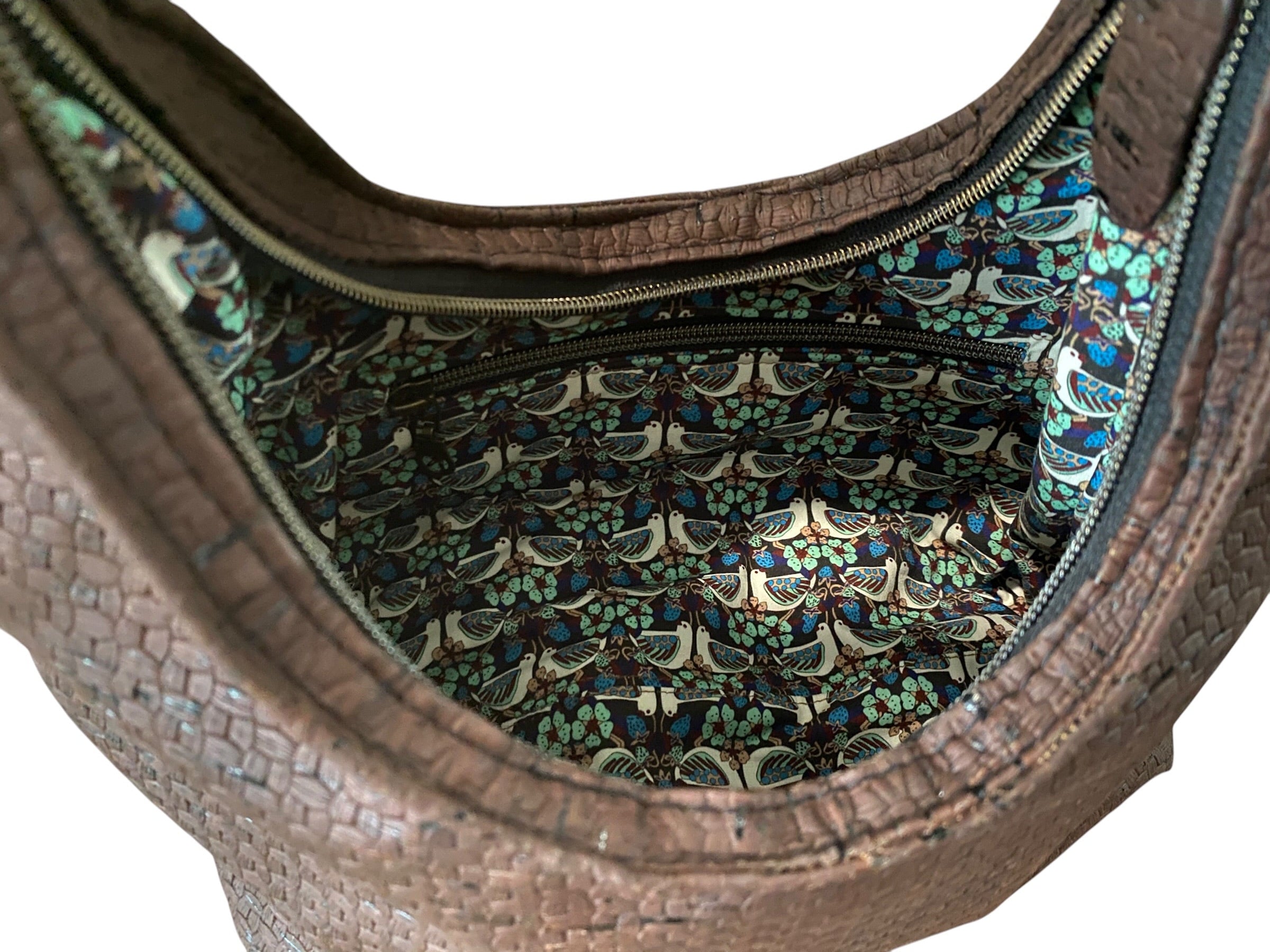 Crescent Basketweave Textured Shoulder Bag with Adjustable Strap
